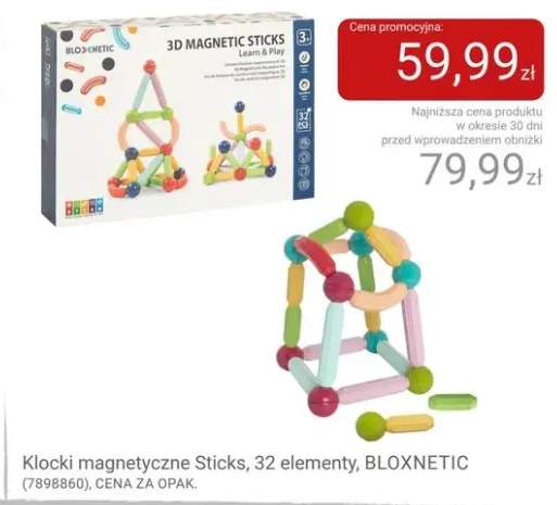 Klocki magnetyczne Sticks 32 elementy BLOXNETIC