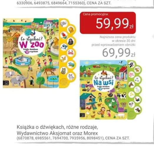 Książka o dźwiękach Co słychać? W zoo Wydawnictwo Aksjomat